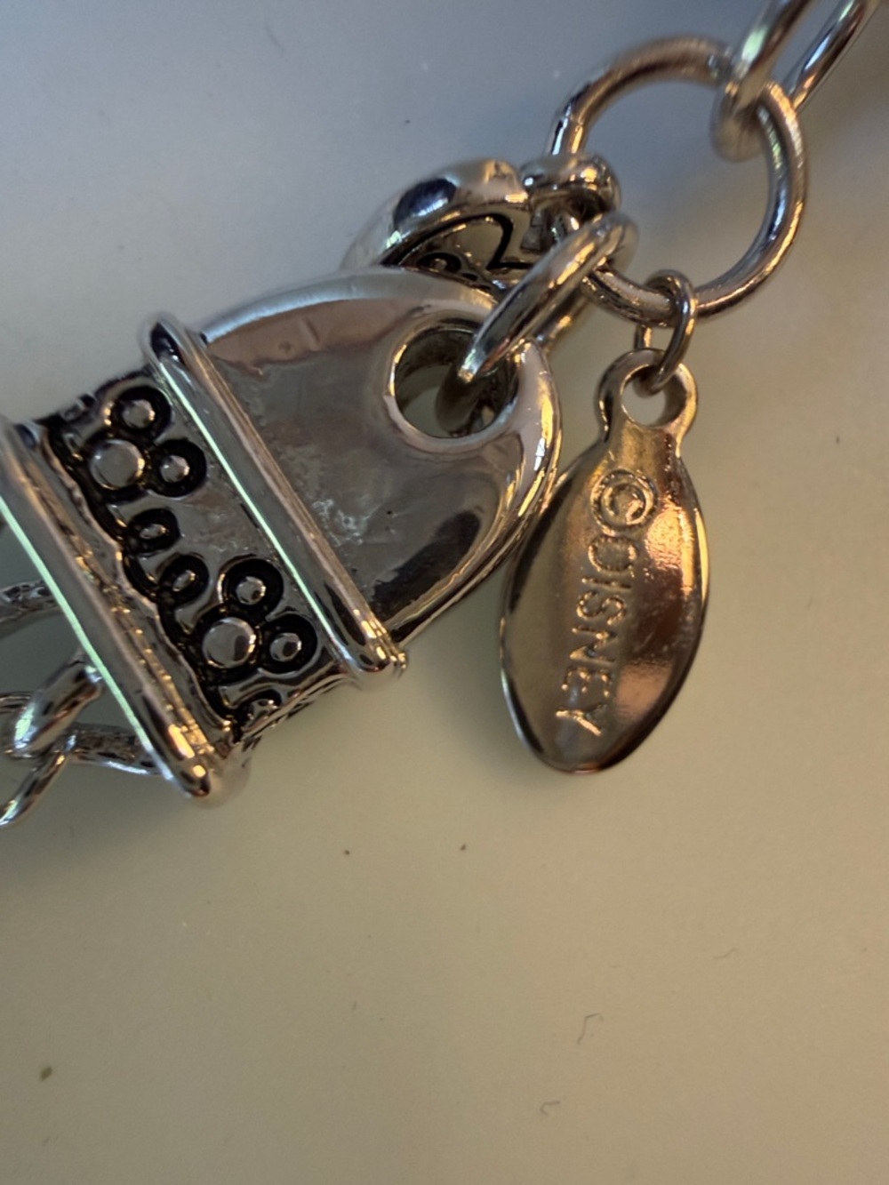 Mickey Mouse Silver Heart Pendant Necklace with Black Accents - Picture 3 of 7
